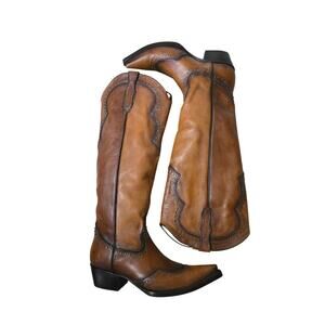 Desert Angels High Western Leather Boots Size 8